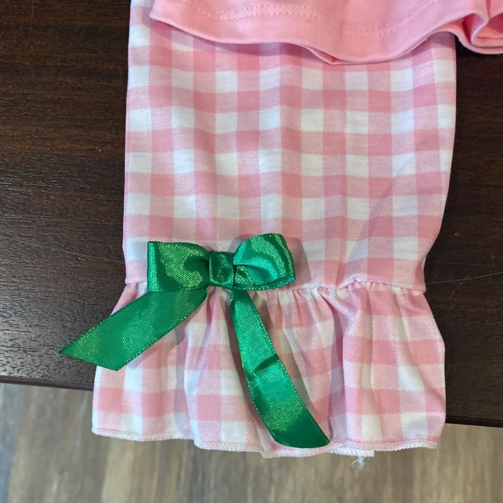 CB Boutique Girls Sz. 6/7 -2pc set Christmas Tree Pink Plaid